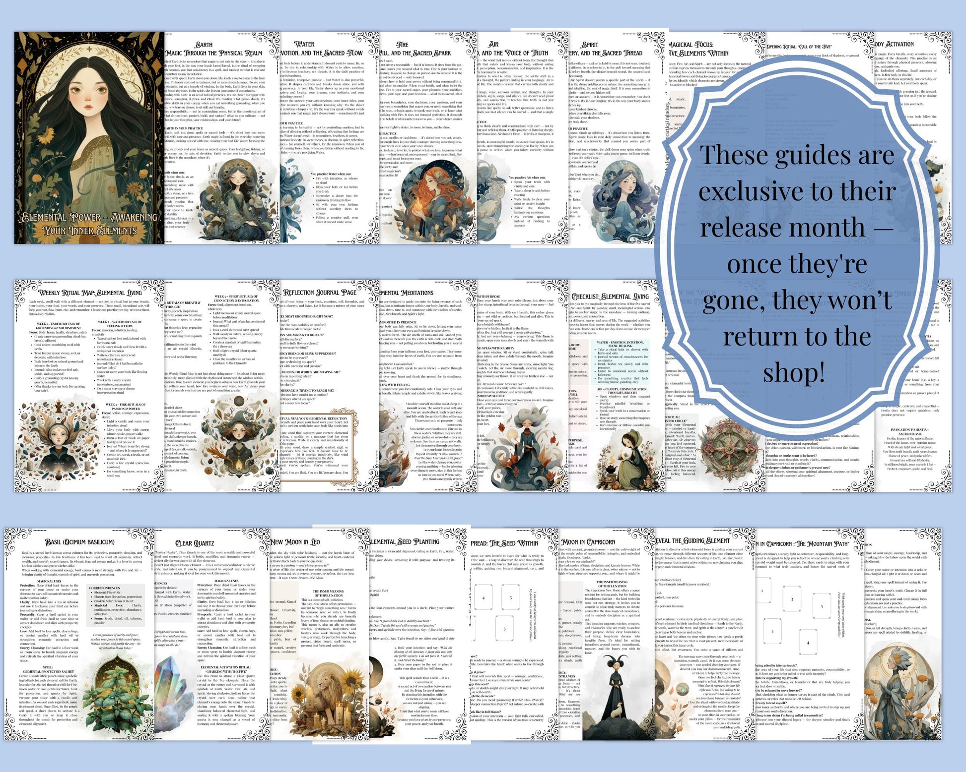 Annual Book of Shadows Subscription | Limited Time Bundle, Magical Practices, Tarot, Journal Prompts, and More! - Printable Pages