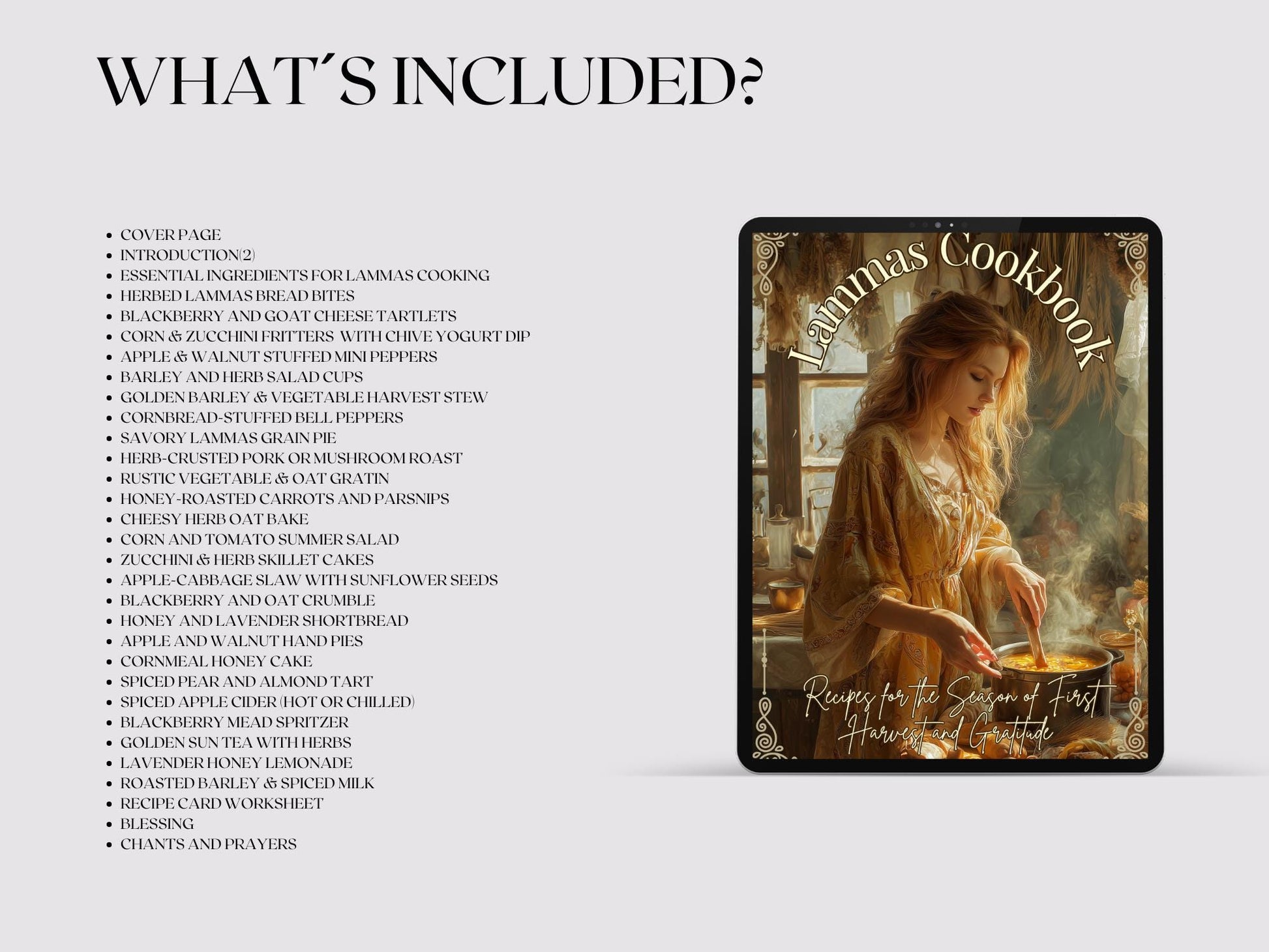 Lammas Cookbook Basic Guide. 25 Recipes for the Season of Sun and Abundance. Printable