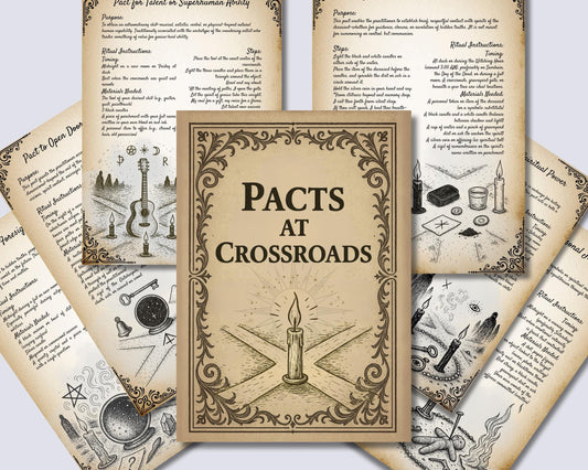 PACTS at the CROSSROADS. Printable Grimoire pages. 10 unique, printable pacts.