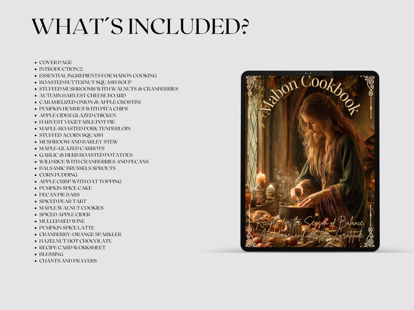 Mabon Cookbook Basic Guide – 25 Printable Recipes for the Season of Balance & Abundance