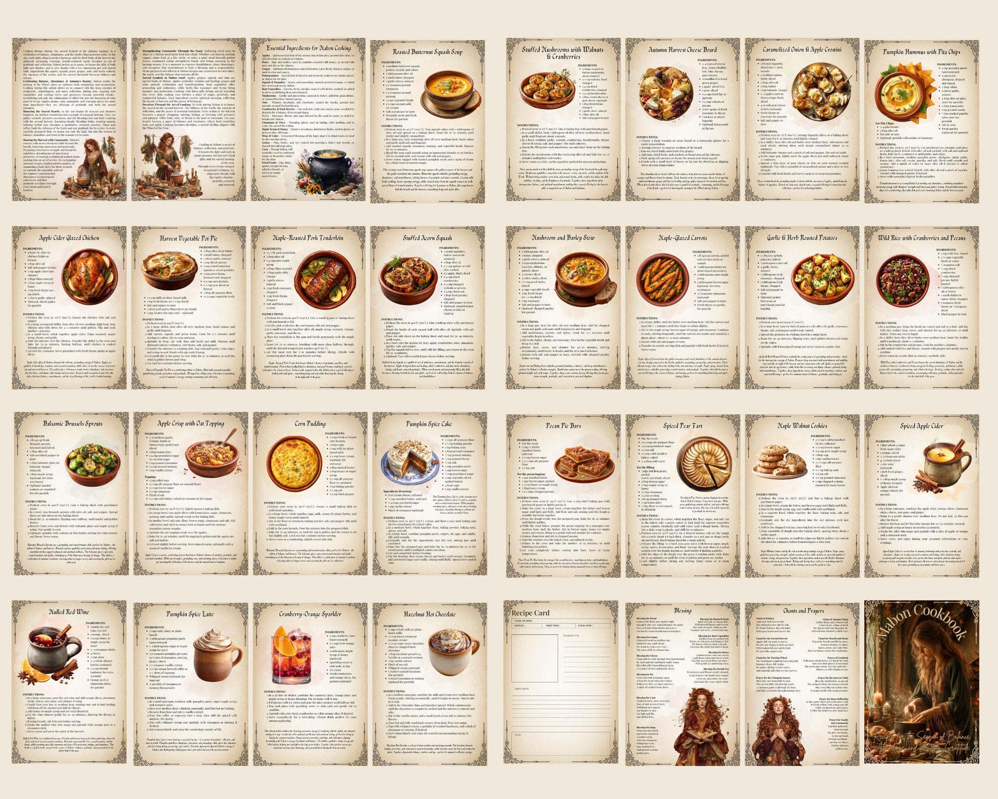 Mabon Cookbook Basic Guide – 25 Printable Recipes for the Season of Balance & Abundance