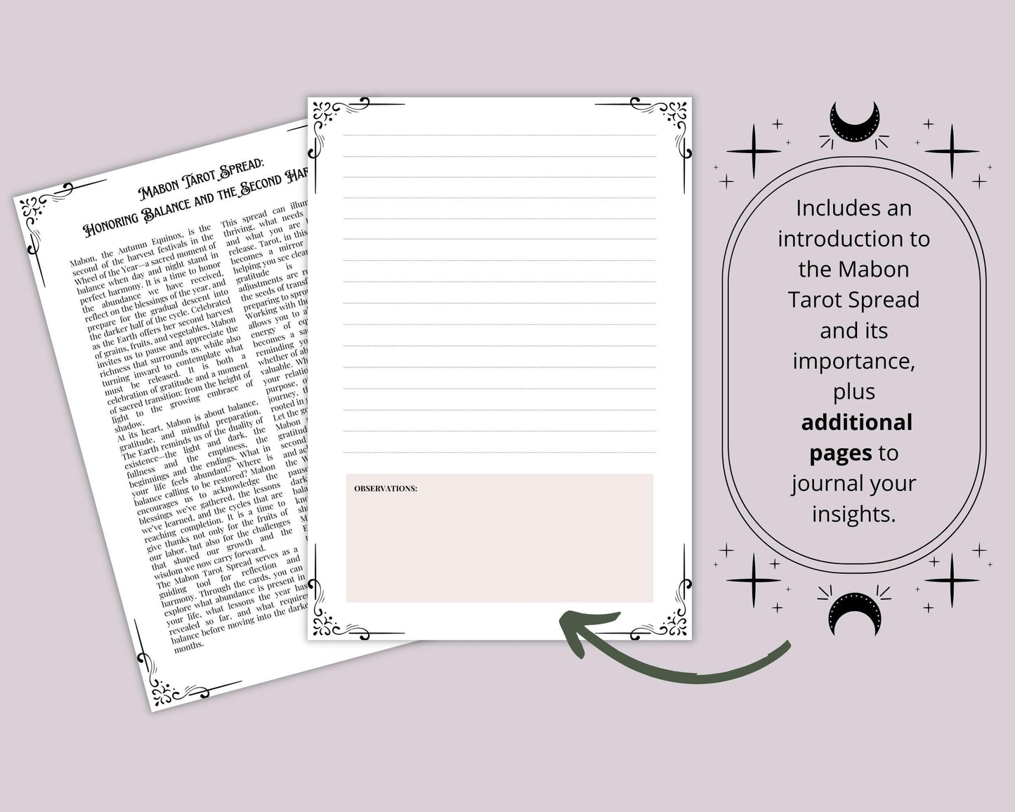 Mabon Tarot Spreads | Autumn Equinox Tarot Printable | Pagan Witchcraft | Wiccan Sabbat Rituals | Wheel of the Year Digital PDF