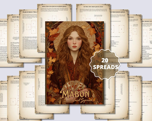 Mabon Tarot Spreads | Autumn Equinox Tarot Printable | Pagan Witchcraft | Wiccan Sabbat Rituals | Wheel of the Year Digital PDF
