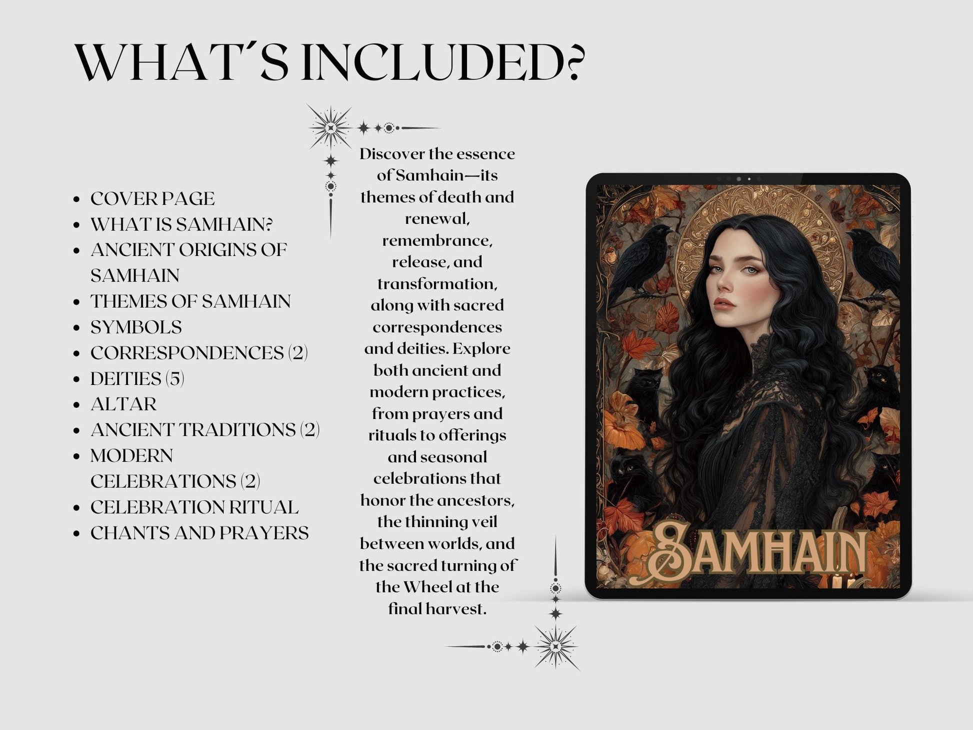 Samhain Guide PDF — Rituals, Correspondences & Altar | Wicca Pagan Witchcraft | Wheel of the Year Printable