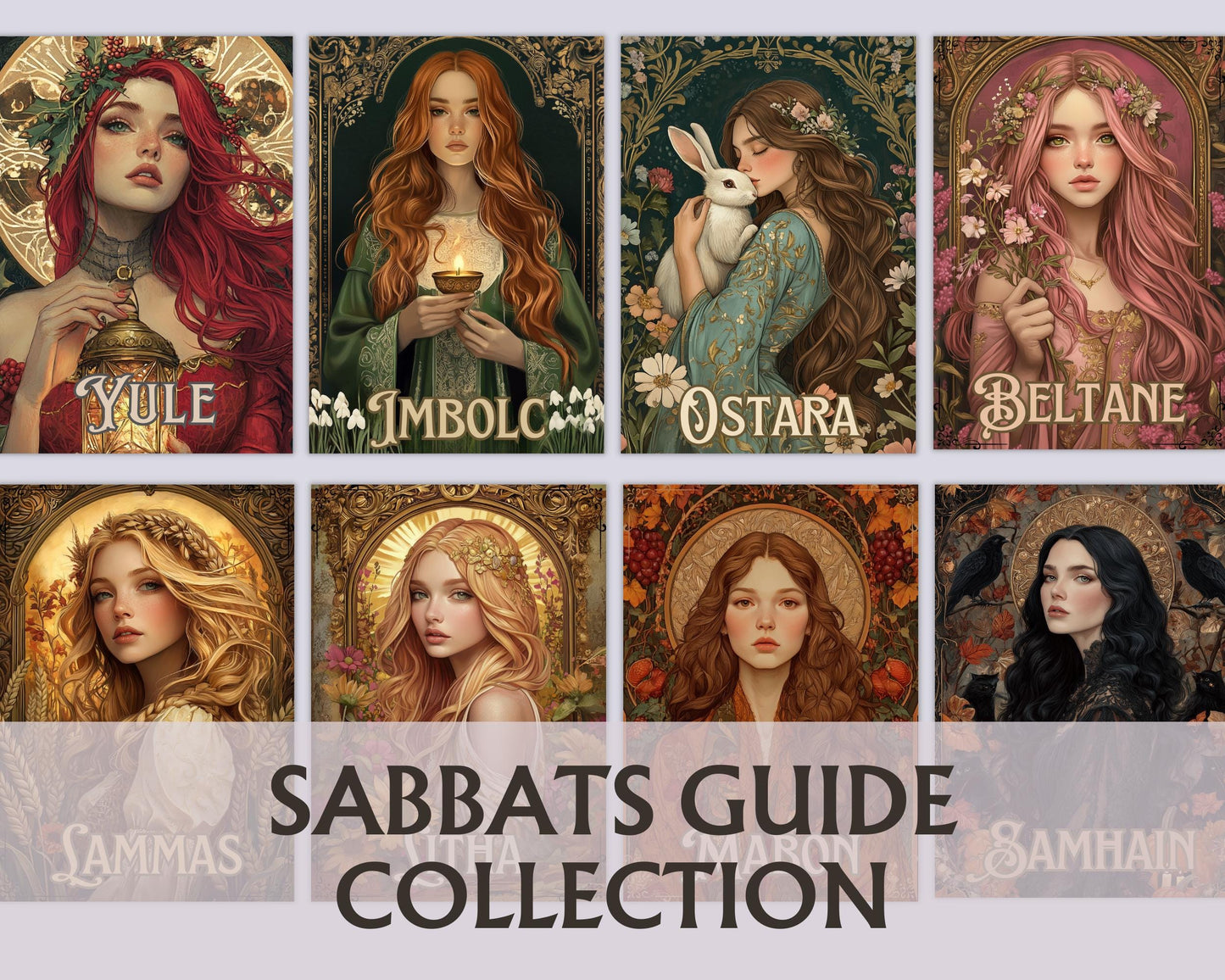 Sabbats Guide Collection | Wheel of the Year Printable PDF | Wiccan Book of Shadows Pages | Pagan Festivals Grimoire Set