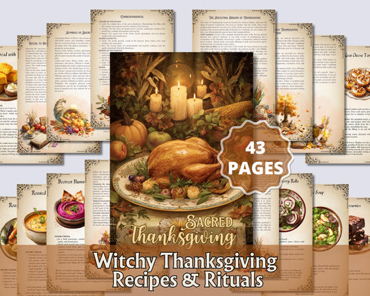 Witchy Thanksgiving Grimoire | Book of Shadows PDF | Rituals, Gratitude, Recipes & Harvest Magic. Printable