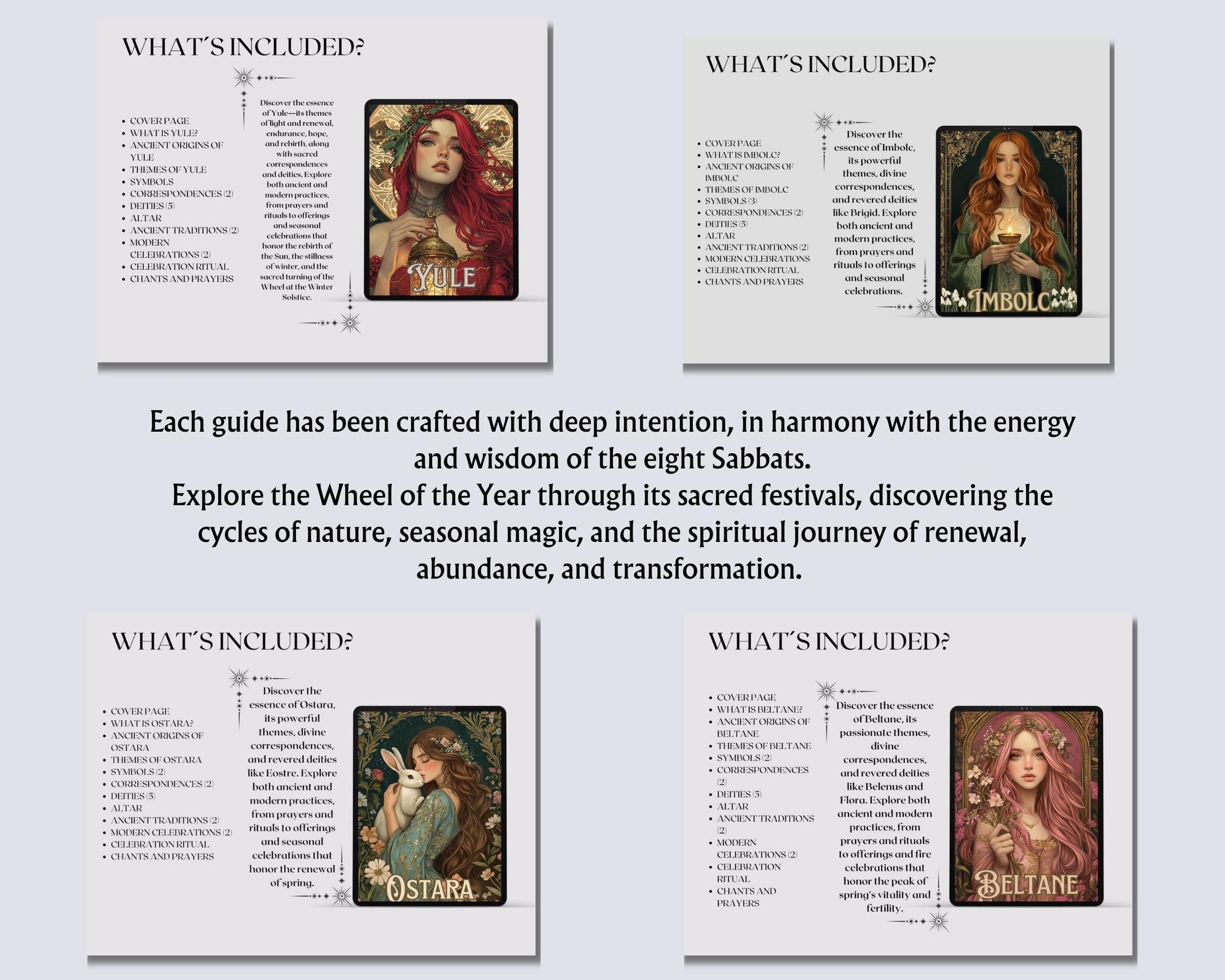 Sabbats Guide Collection | Wheel of the Year Printable PDF | Wiccan Book of Shadows Pages | Pagan Festivals Grimoire Set