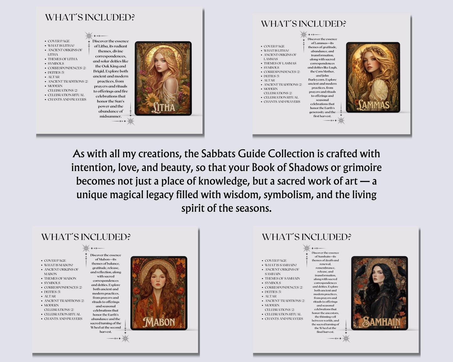 Sabbats Guide Collection | Wheel of the Year Printable PDF | Wiccan Book of Shadows Pages | Pagan Festivals Grimoire Set