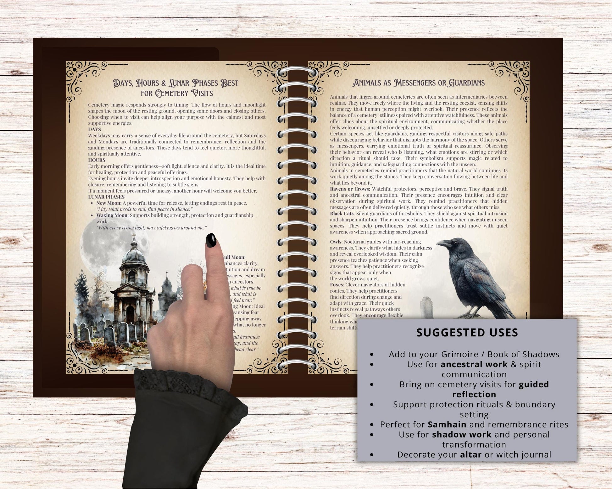 Graveyard Magick Printable Pages | Witchcraft Grimoire | Cemetery Magic Book of Shadows | Pagan Printable