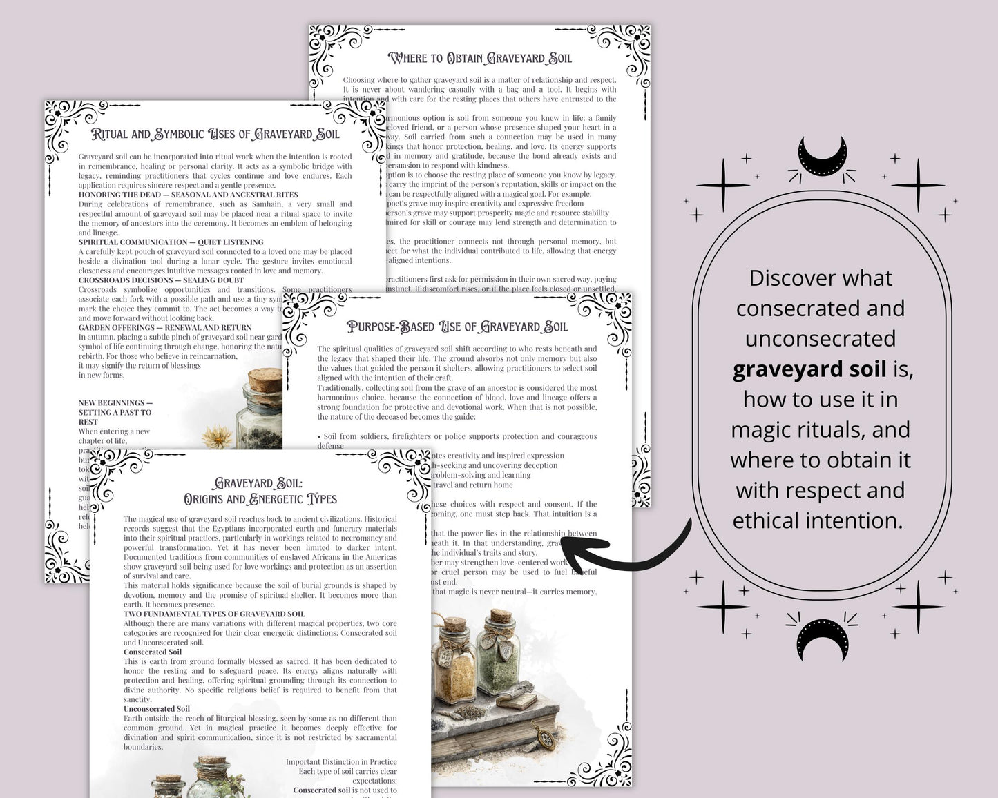Graveyard Magick Printable Pages | Witchcraft Grimoire | Cemetery Magic Book of Shadows | Pagan Printable