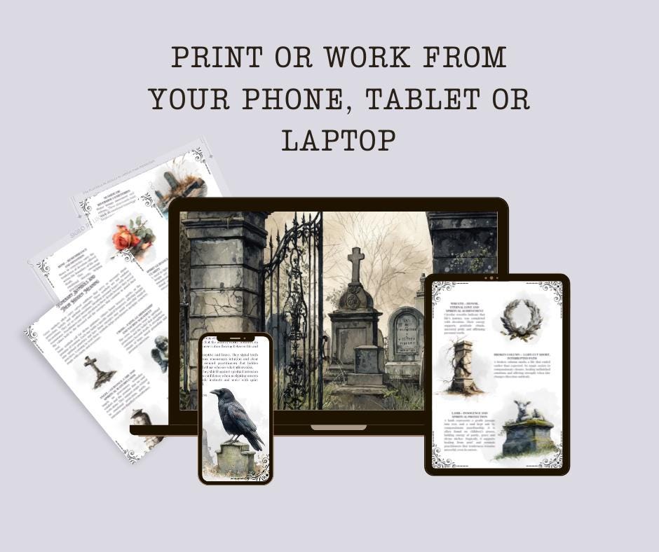 Graveyard Magick Printable Pages | Witchcraft Grimoire | Cemetery Magic Book of Shadows | Pagan Printable