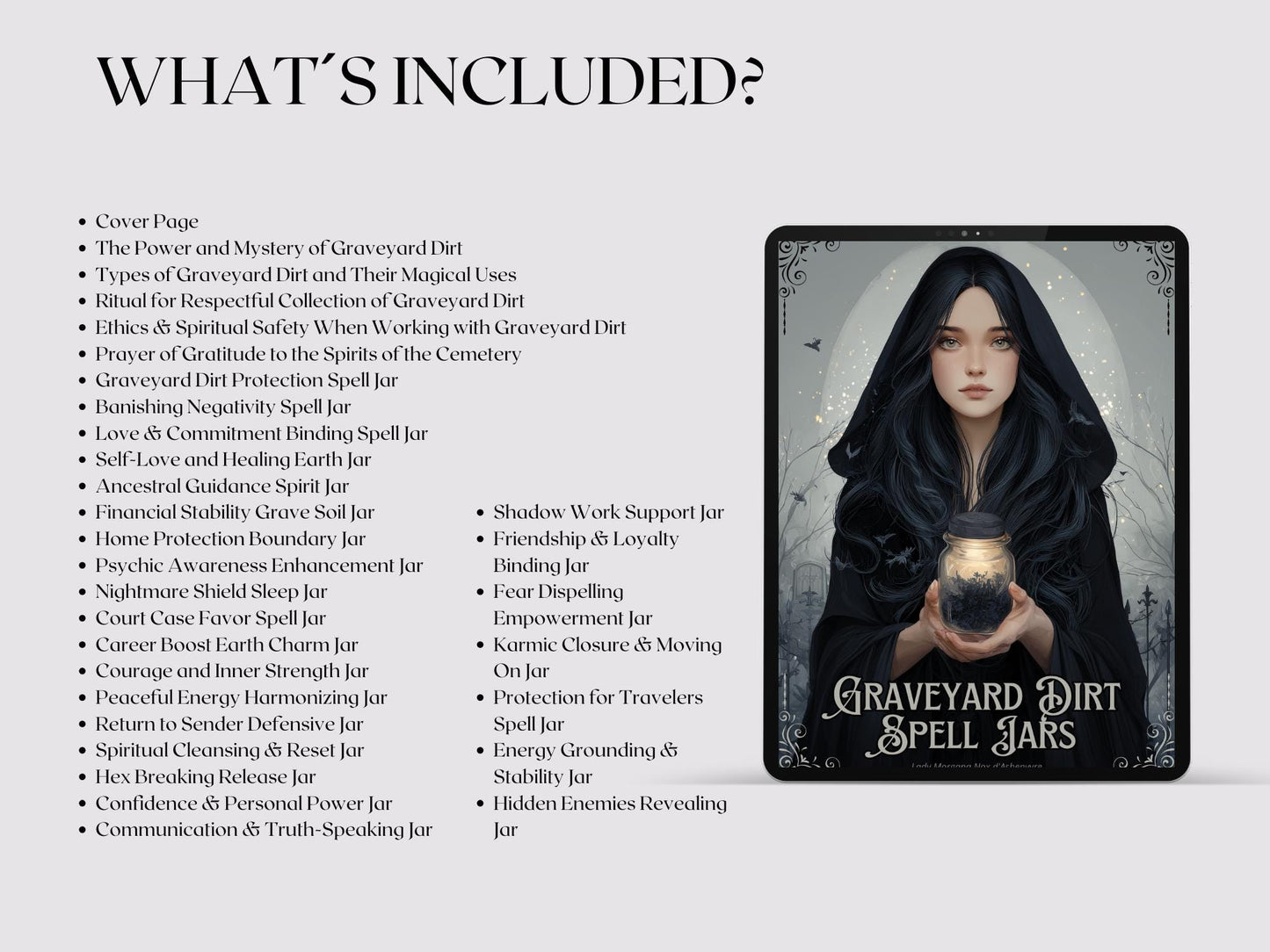Graveyard Dirt Spell Jars | Printable Grimoire Pages | Witchcraft Magic Pagan Protection PDF