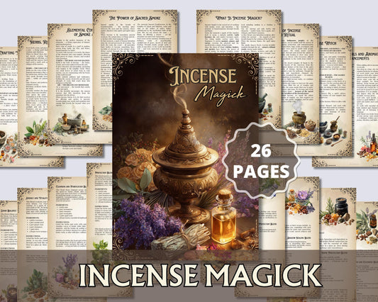 Incense Magick Grimoire Printable • Book of Shadows Pages for Smoke Magic • Witchcraft Incense Blends Ritual Incense Recipes