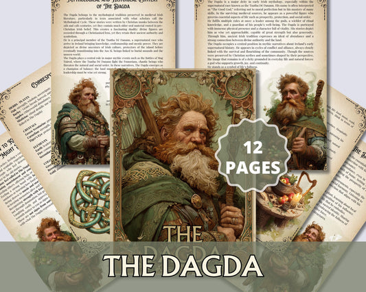 The Dagda Grimoire Pages Printable | Celtic God of Abundance PDF | Book of Shadows Sheets