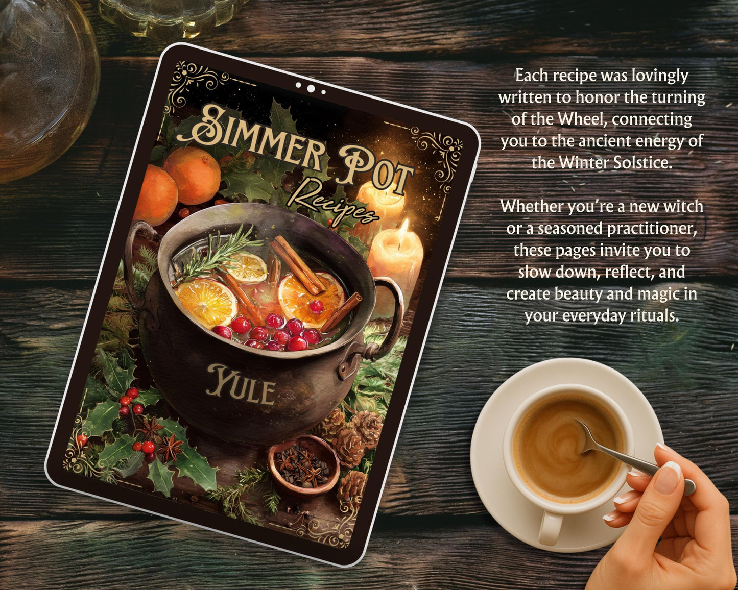 Yule Simmer Pot Recipes PDF | Witchy Winter Potpourri Rituals | Wiccan Yule Magic | Protection, Renewal & Abundance