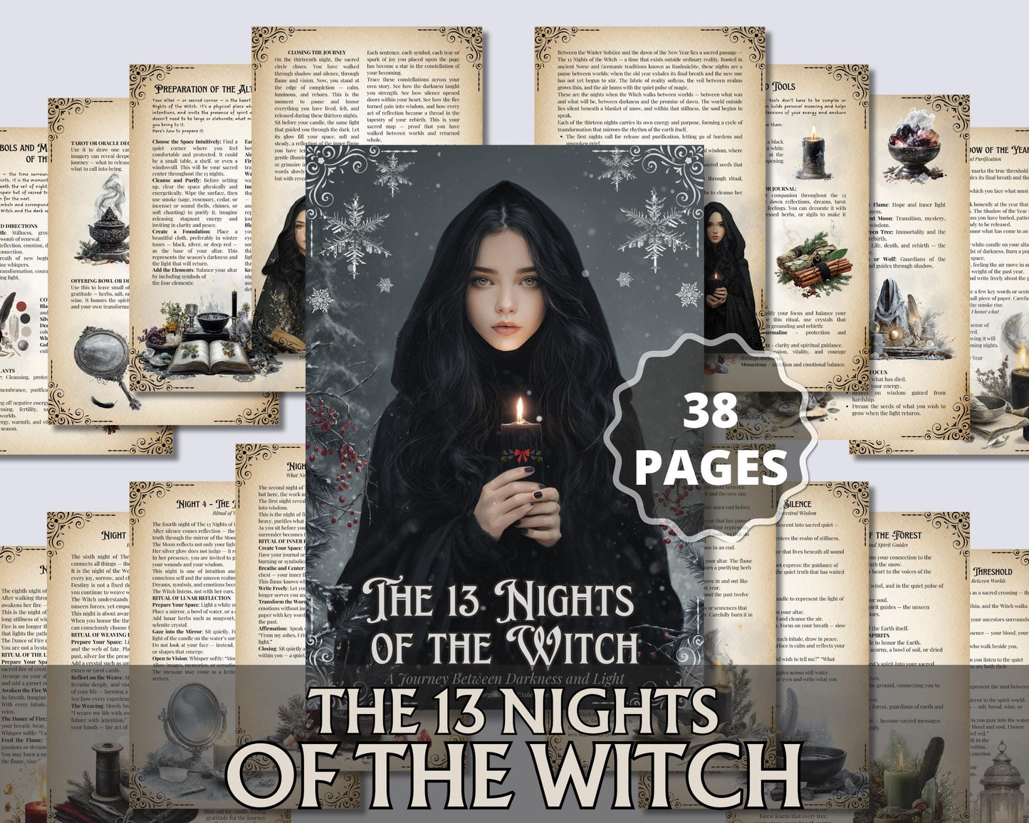 13 Nights of the Witch Printable Grimoire | Wiccan Journal, Yule Rituals, Rauhnächte Magic, Shadow Work PDF