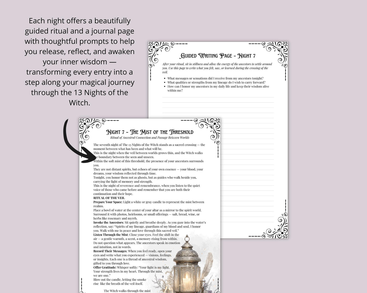 13 Nights of the Witch Printable Grimoire | Wiccan Journal, Yule Rituals, Rauhnächte Magic, Shadow Work PDF