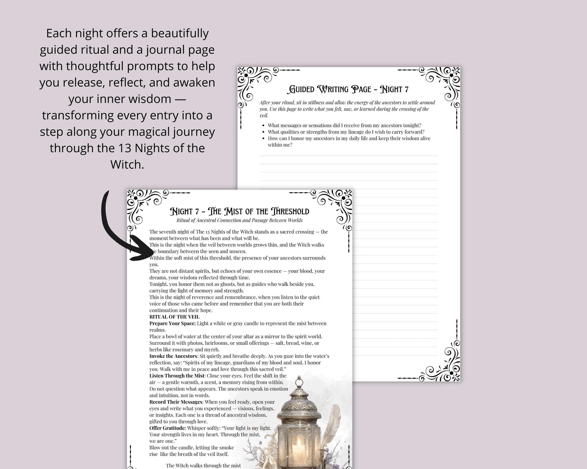 13 Nights of the Witch Printable Grimoire | Wiccan Journal, Yule Rituals, Rauhnächte Magic, Shadow Work PDF