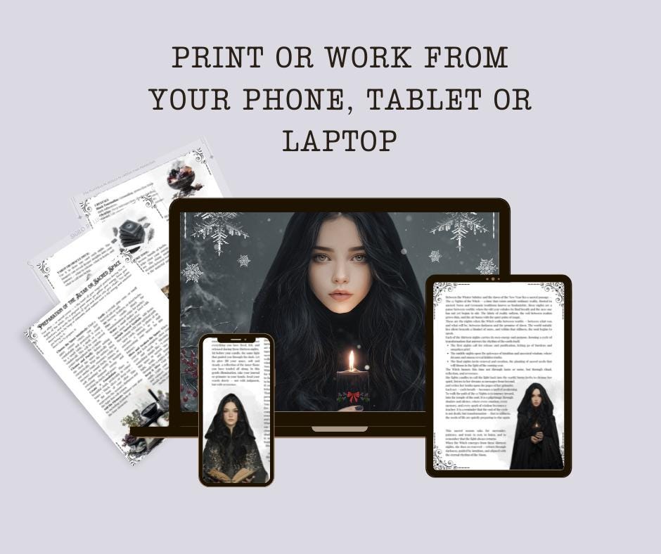 13 Nights of the Witch Printable Grimoire | Wiccan Journal, Yule Rituals, Rauhnächte Magic, Shadow Work PDF