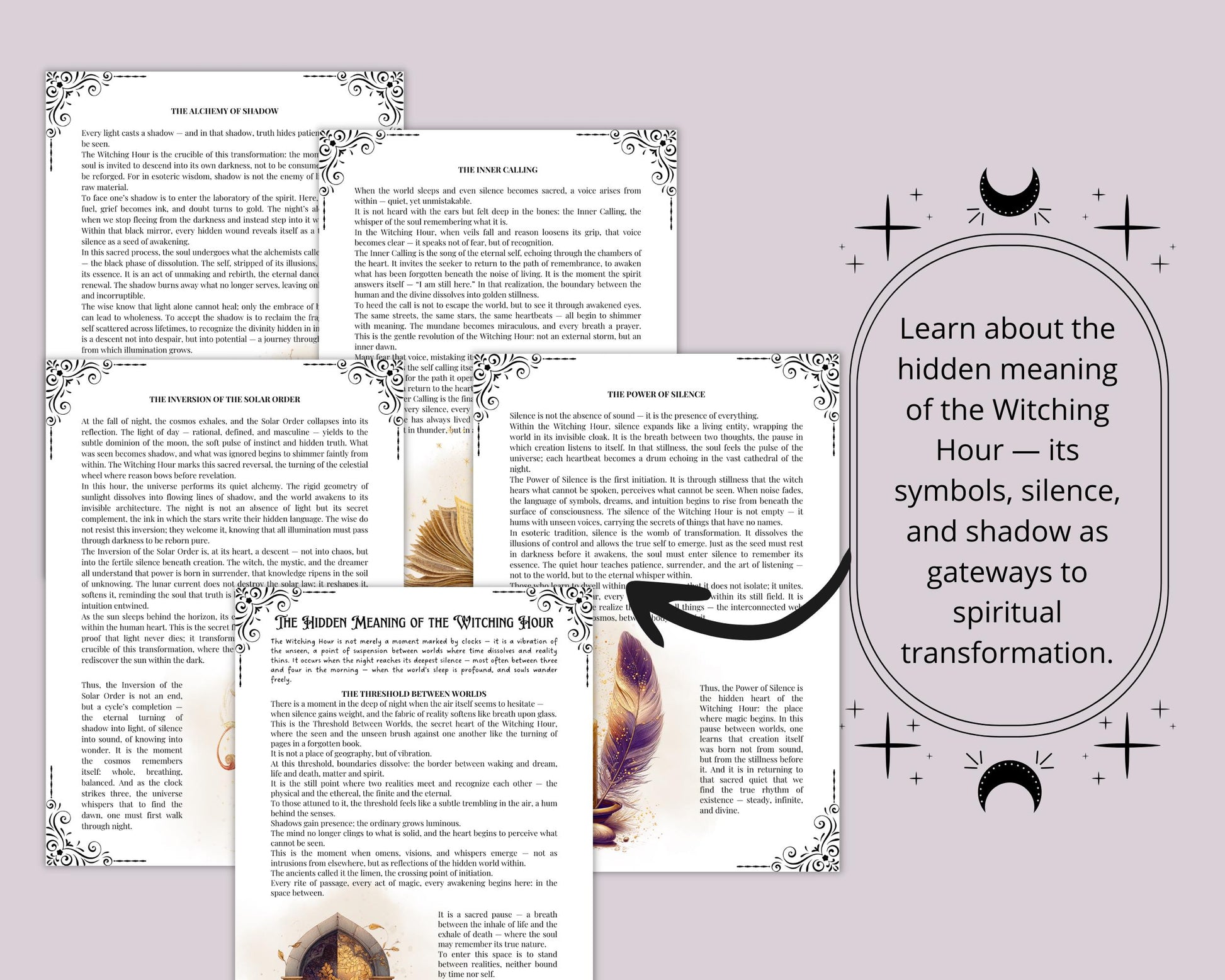 The Witching Hour | Printable Grimoire | Witchcraft Journal PDF, Book of Shadows Pages, Spiritual Ritual Workbook