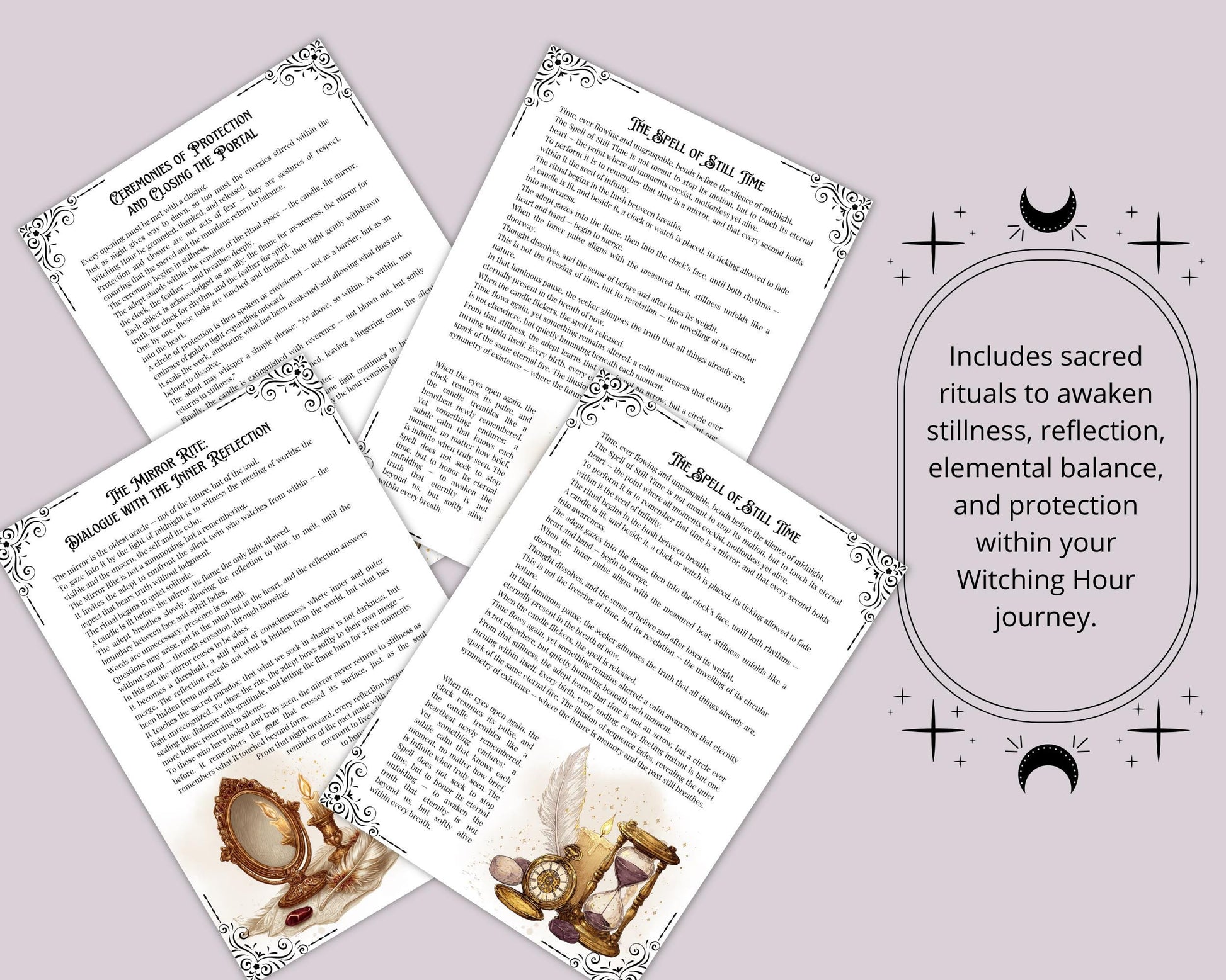 The Witching Hour | Printable Grimoire | Witchcraft Journal PDF, Book of Shadows Pages, Spiritual Ritual Workbook