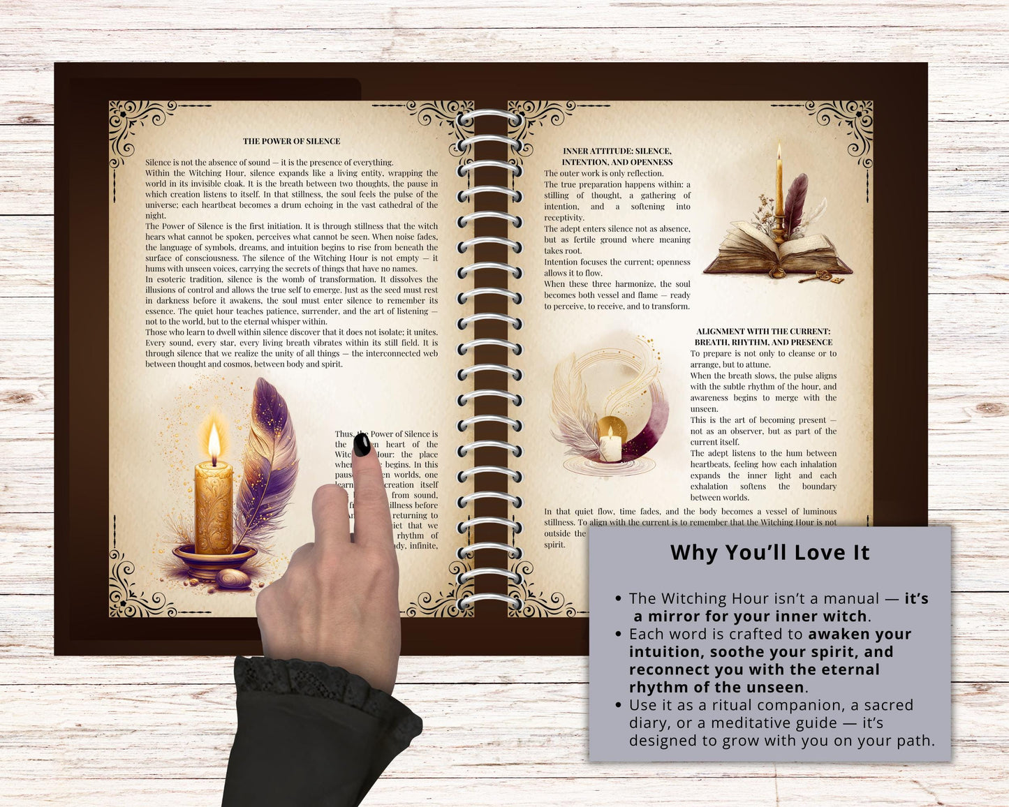 The Witching Hour | Printable Grimoire | Witchcraft Journal PDF, Book of Shadows Pages, Spiritual Ritual Workbook