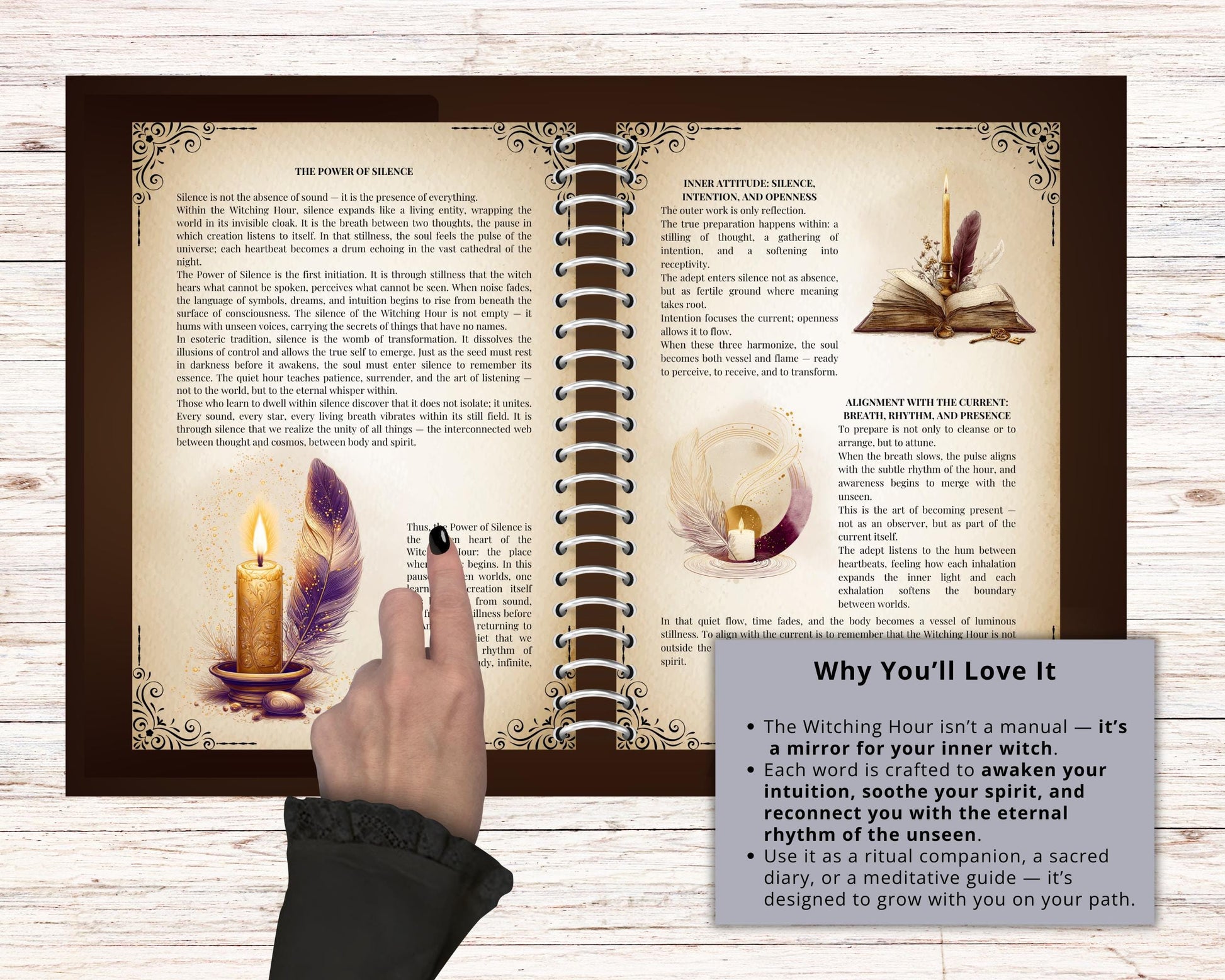 The Witching Hour | Printable Grimoire | Witchcraft Journal PDF, Book of Shadows Pages, Spiritual Ritual Workbook