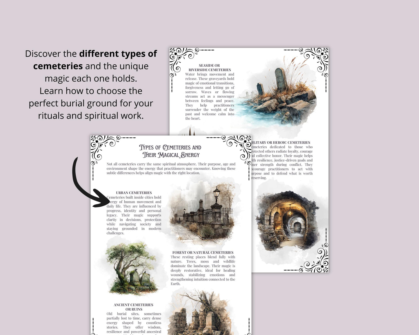 Graveyard Magick Printable Pages | Witchcraft Grimoire | Cemetery Magic Book of Shadows | Pagan Printable