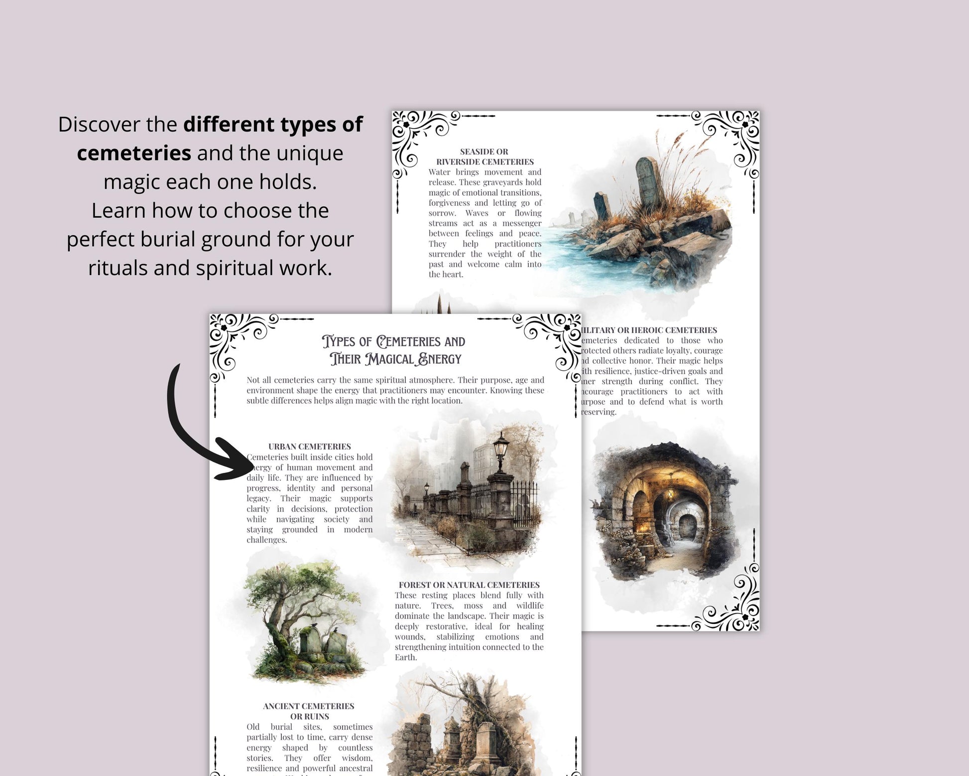 Graveyard Magick Printable Pages | Witchcraft Grimoire | Cemetery Magic Book of Shadows | Pagan Printable