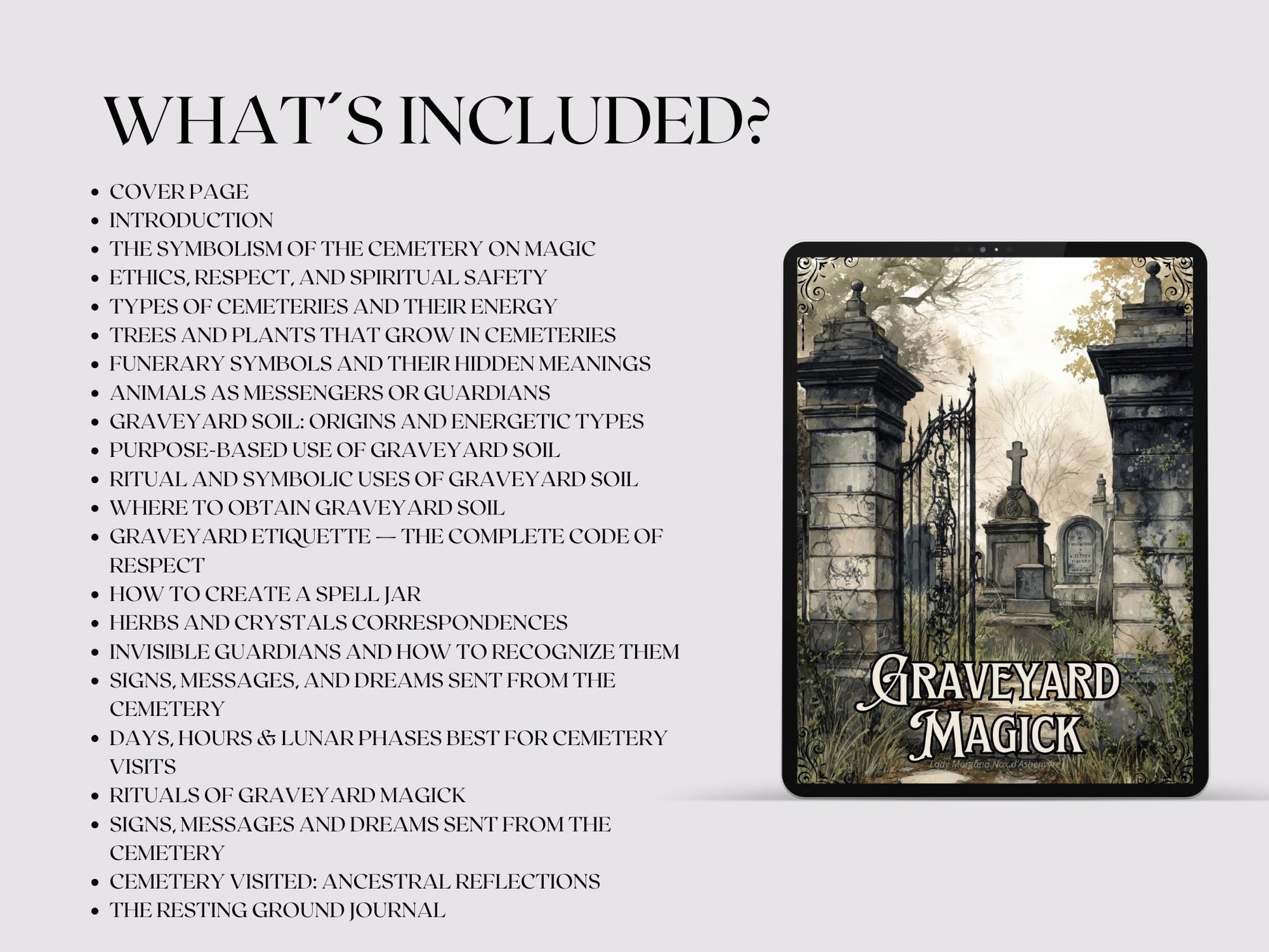 Graveyard Magick Printable Pages | Witchcraft Grimoire | Cemetery Magic Book of Shadows | Pagan Printable