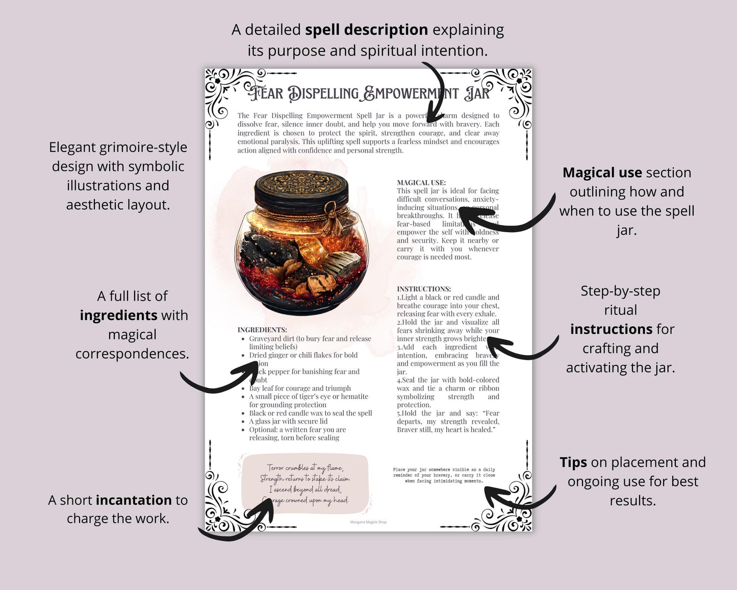 Graveyard Dirt Spell Jars | Printable Grimoire Pages | Witchcraft Magic Pagan Protection PDF