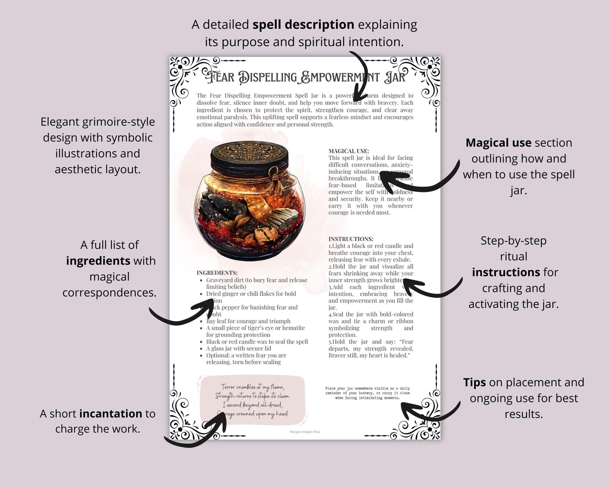 Graveyard Dirt Spell Jars | Printable Grimoire Pages | Witchcraft Magic Pagan Protection PDF