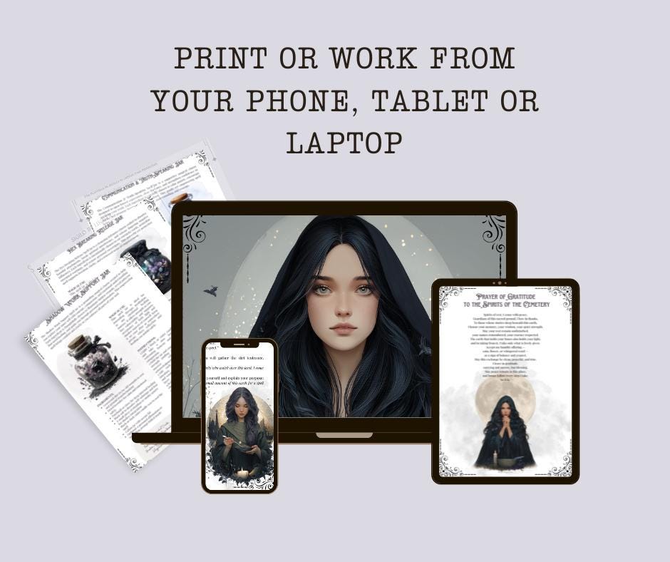 Graveyard Dirt Spell Jars | Printable Grimoire Pages | Witchcraft Magic Pagan Protection PDF