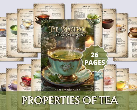 Tea Magic Grimoire Pages | Tea Rituals, Herbal Correspondences & Witchcraft | Printable Book of Shadows PDF