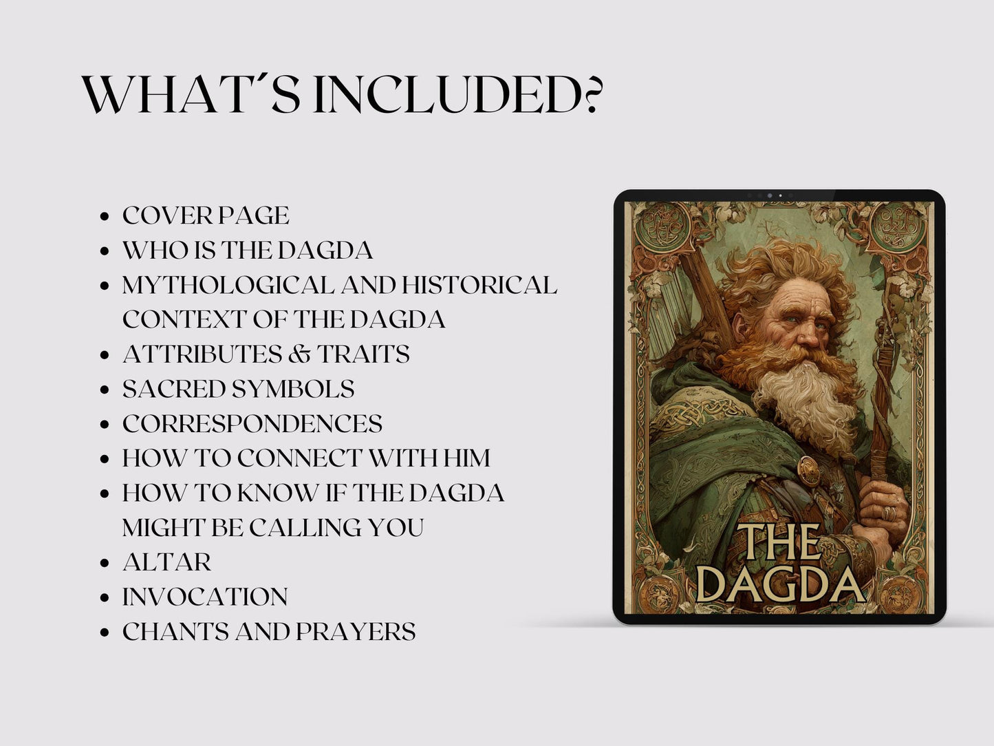 The Dagda Grimoire Pages Printable | Celtic God of Abundance PDF | Book of Shadows Sheets