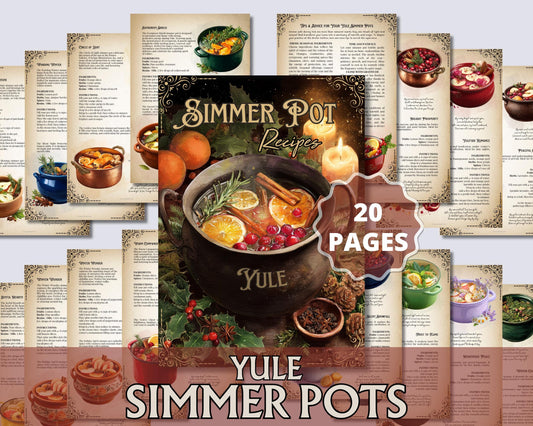 Yule Simmer Pot Recipes PDF | Witchy Winter Potpourri Rituals | Wiccan Yule Magic | Protection, Renewal & Abundance