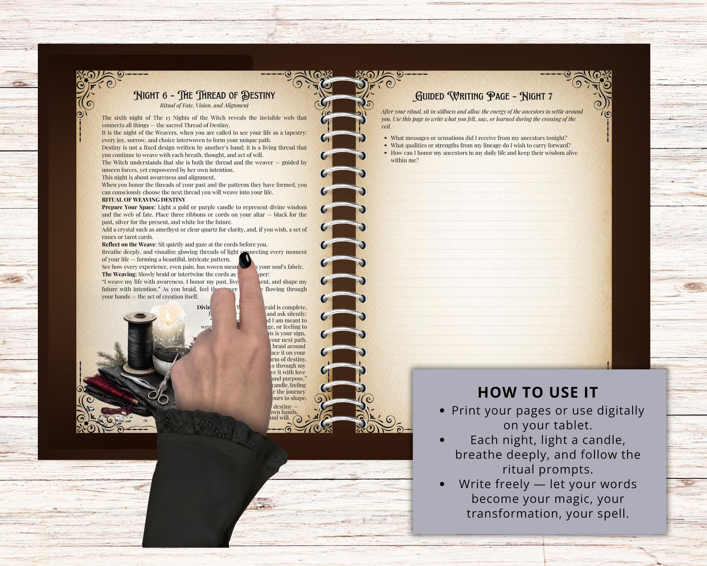 13 Nights of the Witch Printable Grimoire | Wiccan Journal, Yule Rituals, Rauhnächte Magic, Shadow Work PDF