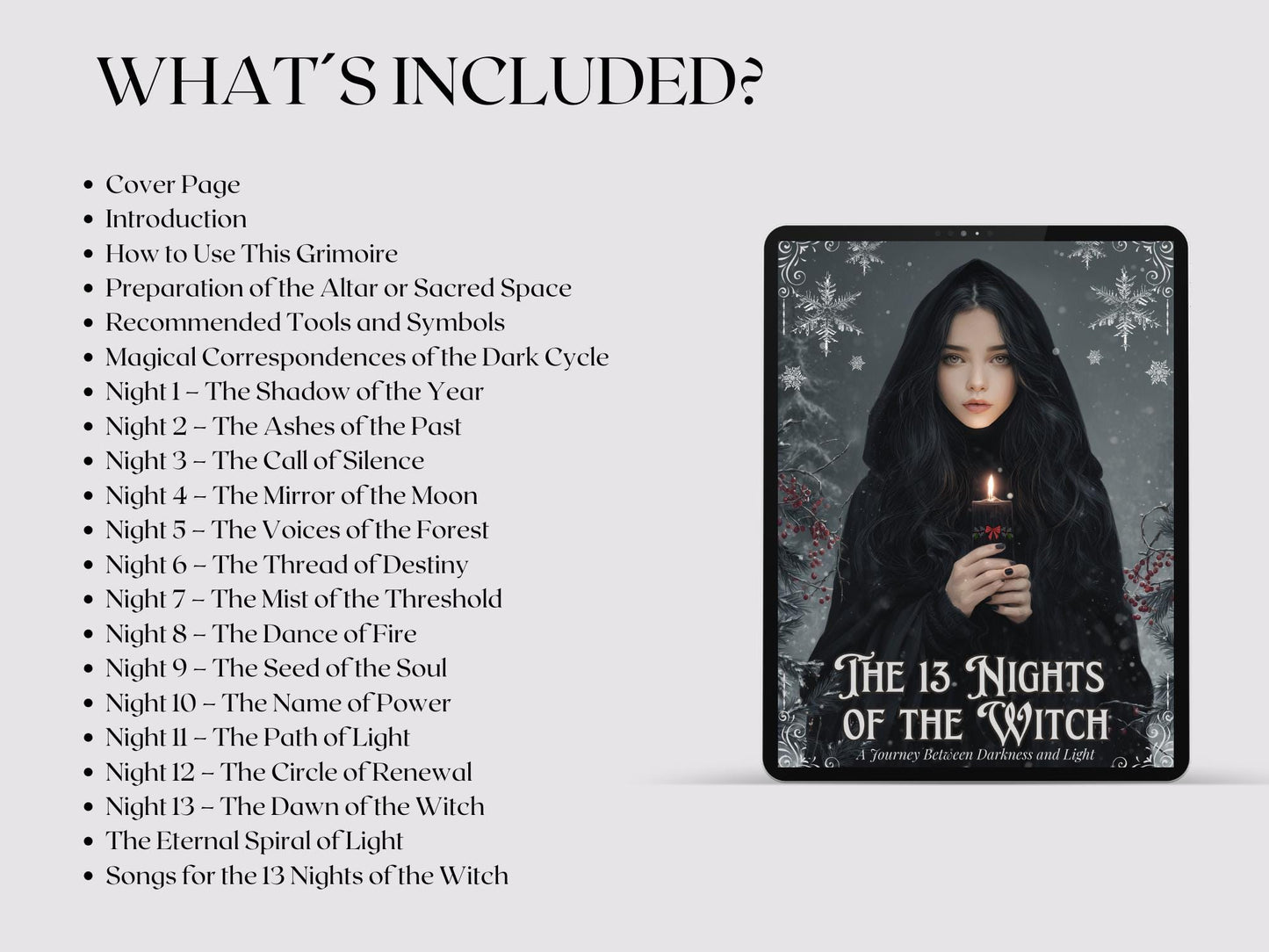 13 Nights of the Witch Printable Grimoire | Wiccan Journal, Yule Rituals, Rauhnächte Magic, Shadow Work PDF