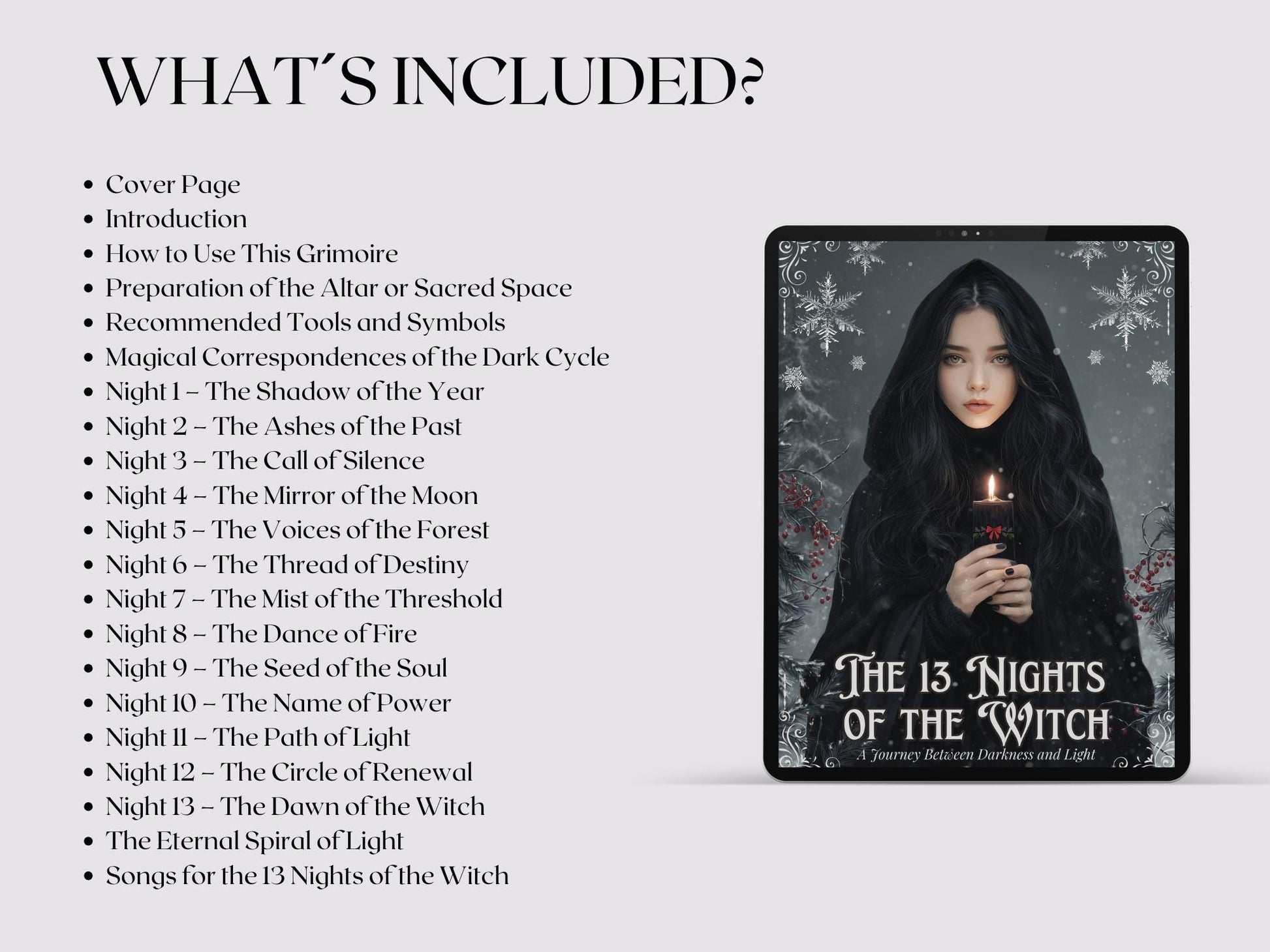 13 Nights of the Witch Printable Grimoire | Wiccan Journal, Yule Rituals, Rauhnächte Magic, Shadow Work PDF