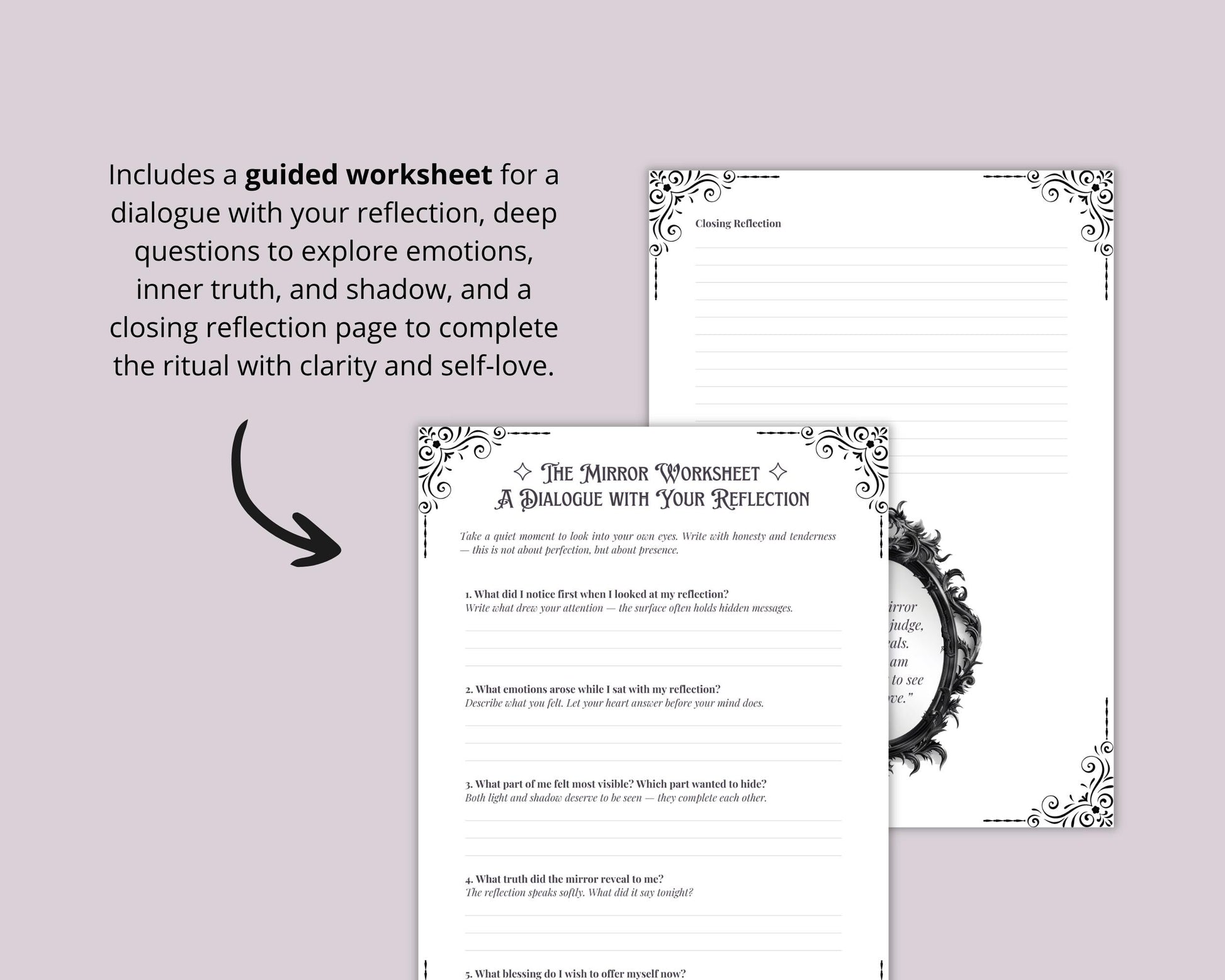 The Mirror Spell | Rituals for Self-Perception | Mirror Magic Grimoire | Shadow Work | Self-love | Digital Download
