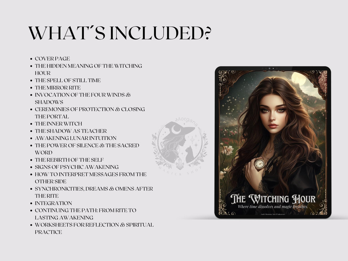 The Witching Hour | Printable Grimoire | Witchcraft Journal PDF, Book of Shadows Pages, Spiritual Ritual Workbook
