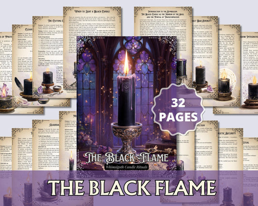 The Black Flame Printable Grimoire pages | Witchcraft Ritual Pages for Shadow Work, Protection & Spiritual Rebirth