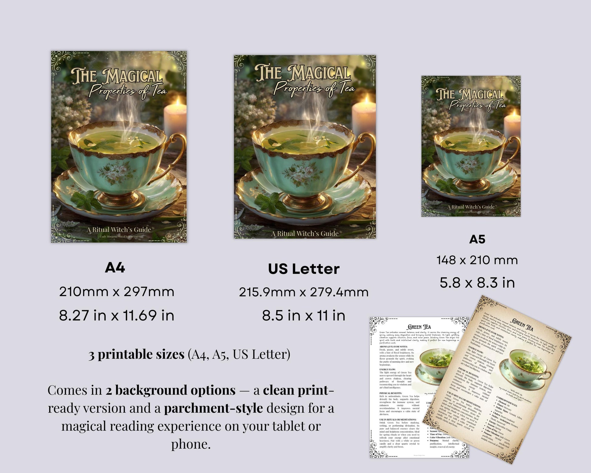 Tea Magic Grimoire Pages | Tea Rituals, Herbal Correspondences & Witchcraft | Printable Book of Shadows PDF