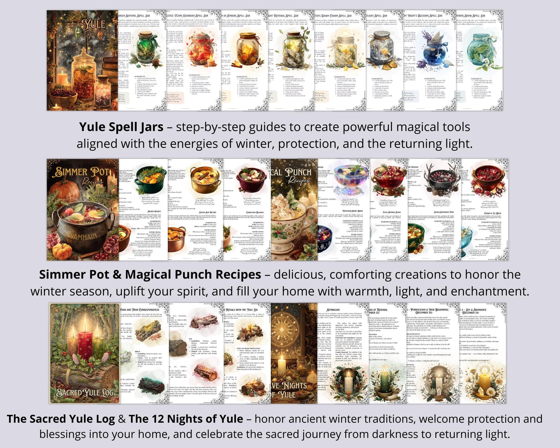 The Ultimate Yule Collection | 260+ Grimoire Pages, Rituals, Spells, The 12 Nights, Recipes, Tarot Spreads & more