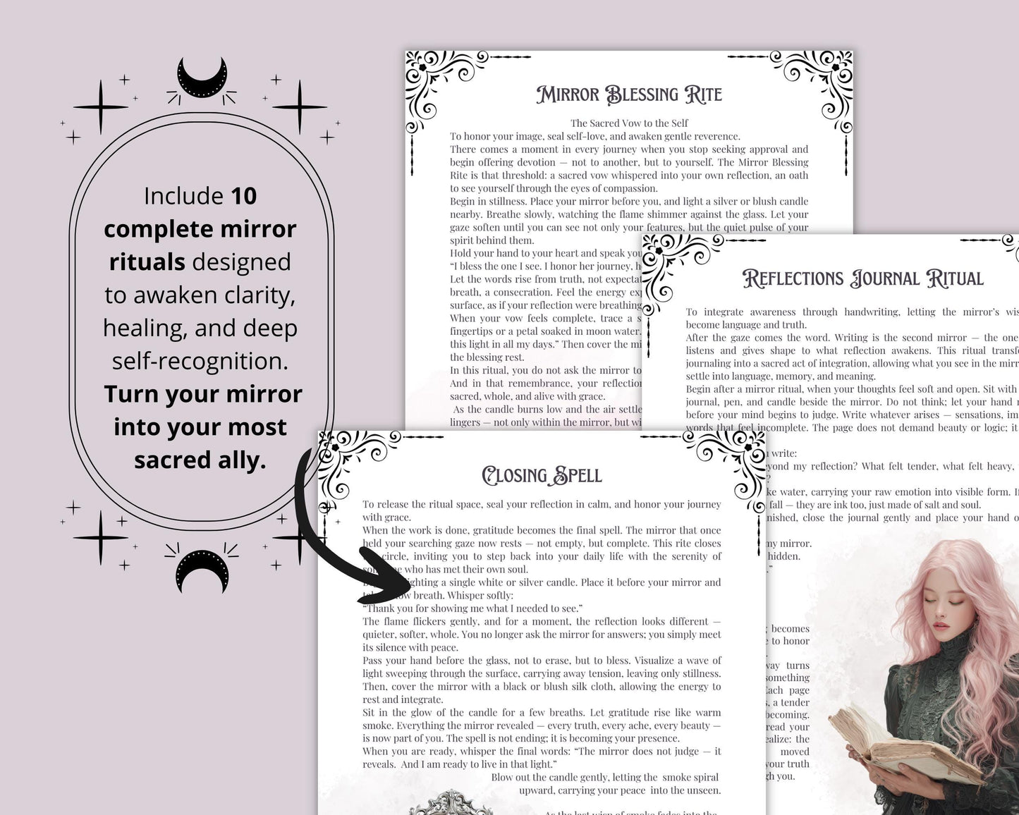 The Mirror Spell | Rituals for Self-Perception | Mirror Magic Grimoire | Shadow Work | Self-love | Digital Download