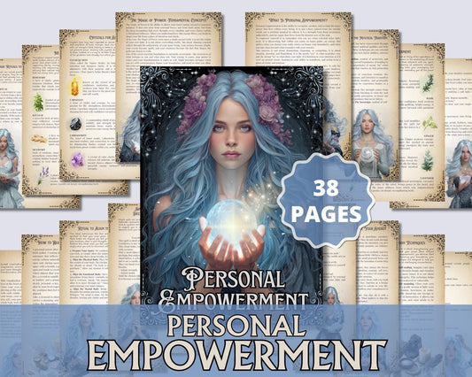 Personal Empowerment Grimoire pages • Spells, Rituals, Crystals, Herbs, Moon Magic • Printable.