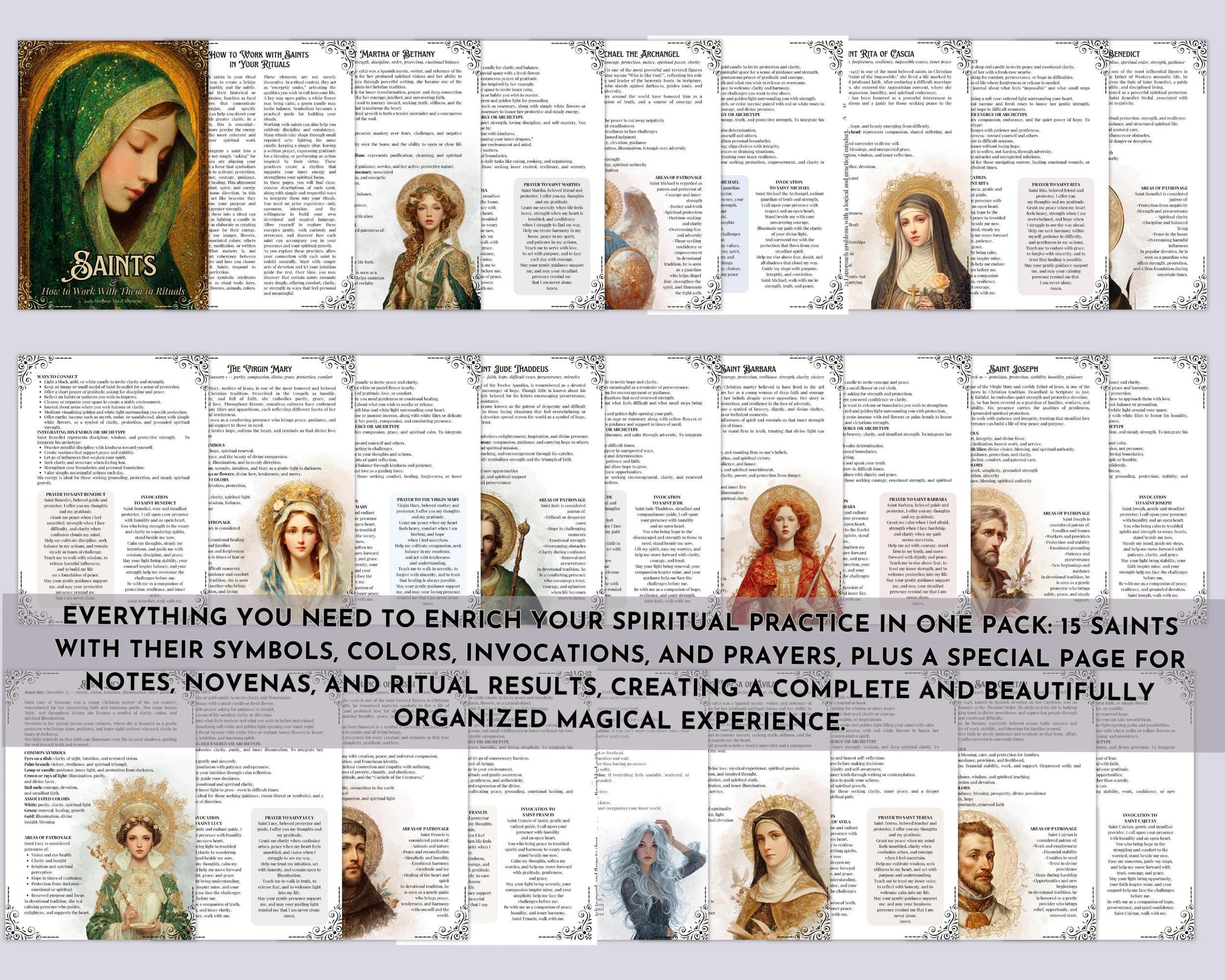 How to Work with Saints in Rituals | Printable Grimoire Pages PDF | Prayers & Altars