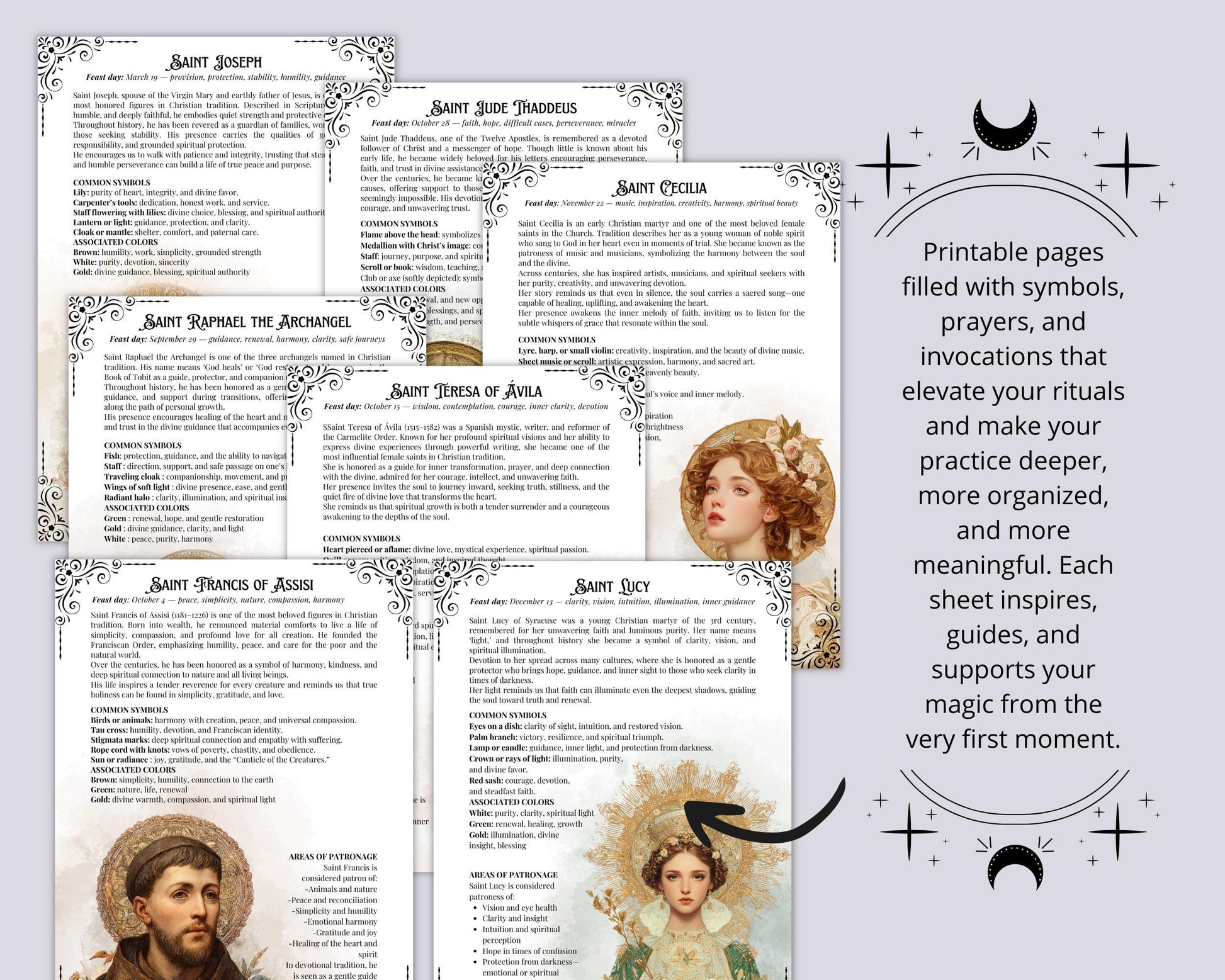 How to Work with Saints in Rituals | Printable Grimoire Pages PDF | Prayers & Altars