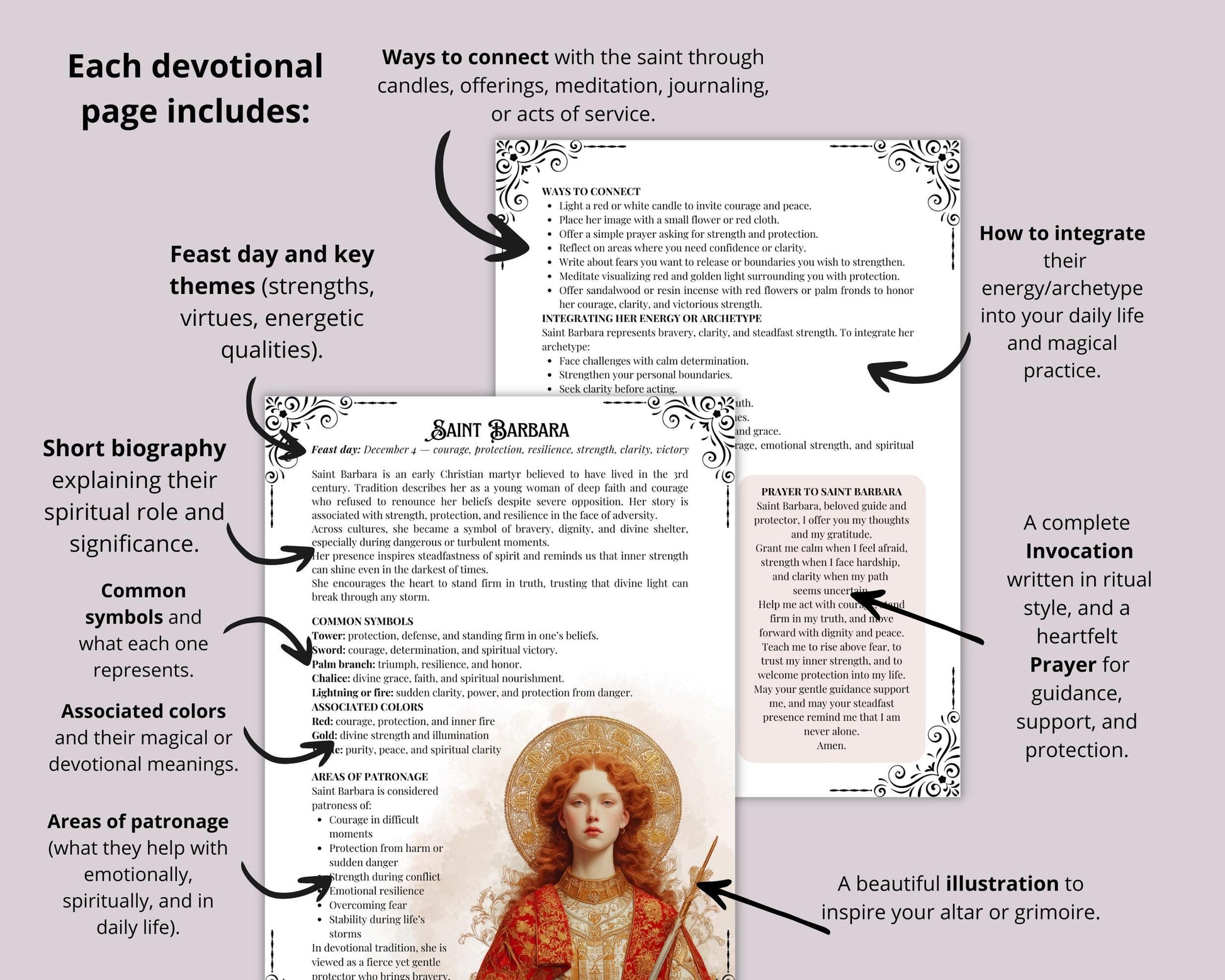 How to Work with Saints in Rituals | Printable Grimoire Pages PDF | Prayers & Altars