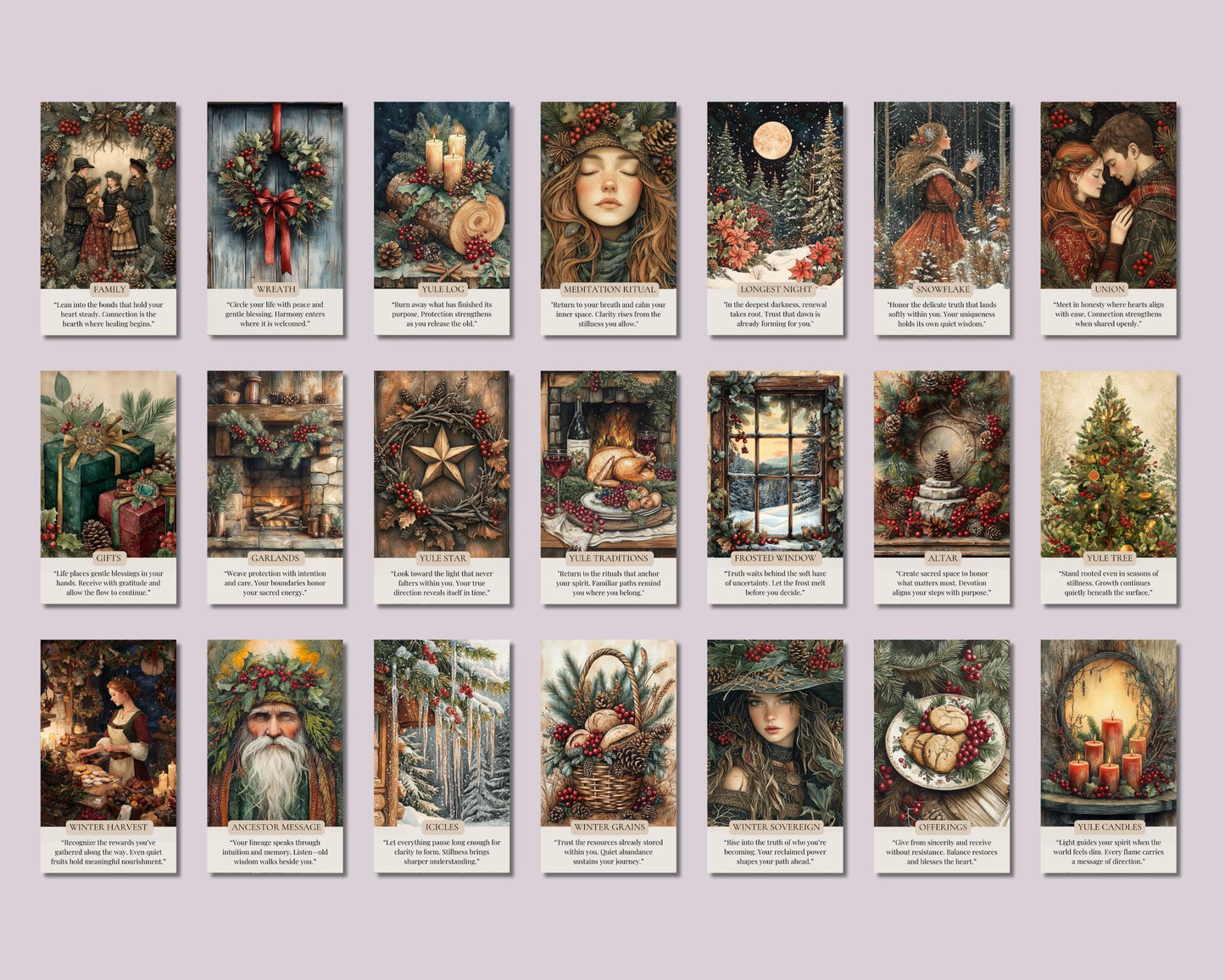 Yule Oracle Cards: Guidance and Magic for the Winter Solstice